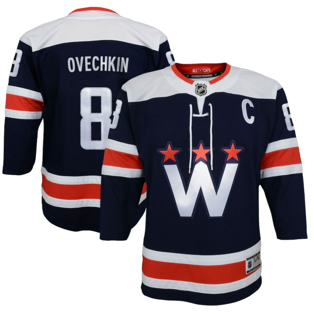 Alexander Ovechkin Washington Capitals Youth 2020/21 Alternate Premier Player Jersey - Navy - NHL