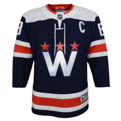 Alexander Ovechkin Washington Capitals Youth 2020/21 Alternate Premier Player Jersey - Navy - NHL