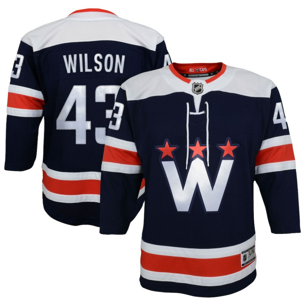 Tom Wilson Washington Capitals Youth 2020/21 Alternate Premier Player Jersey - Navy - NHL