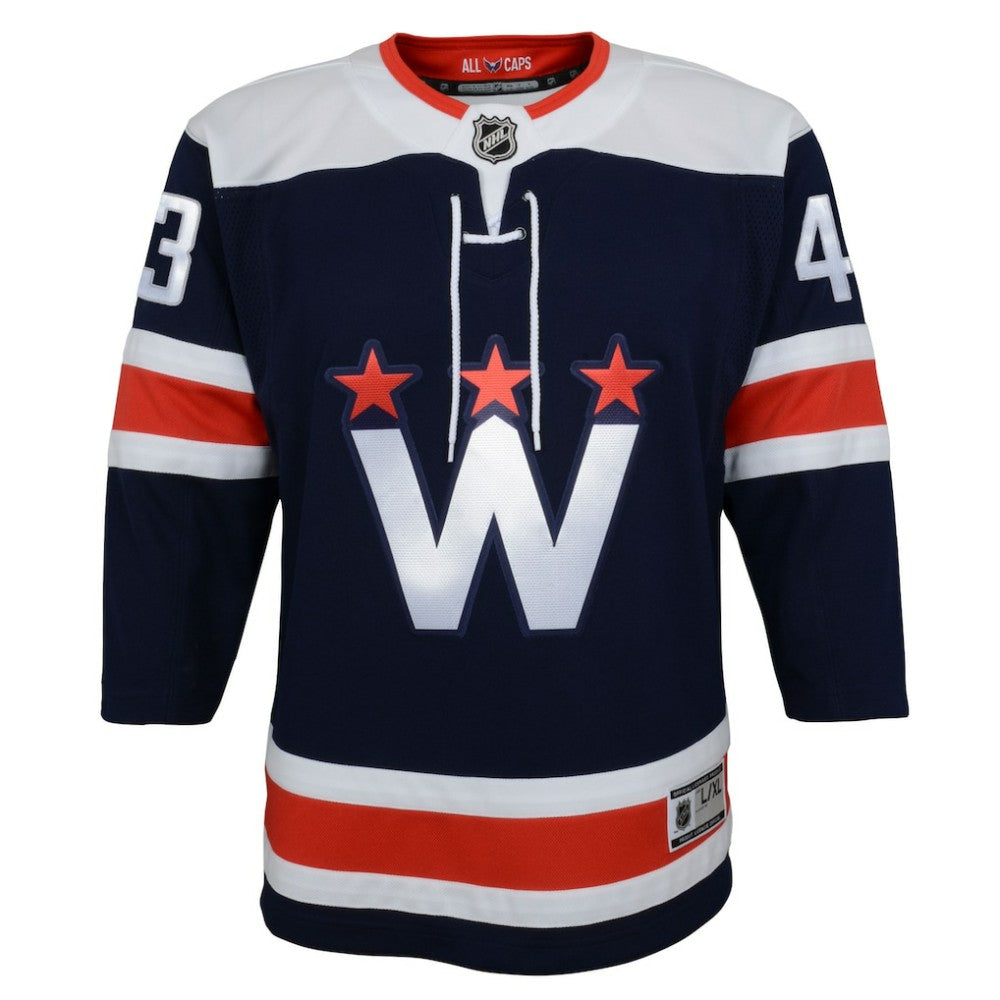 Tom Wilson Washington Capitals Youth 2020/21 Alternate Premier Player Jersey - Navy - NHL