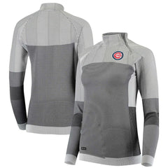 Chicago Cubs Levelwear Women's Verse Asymmetrical Raglan Tri-Blend Quarter-Zip Jacket - MLB