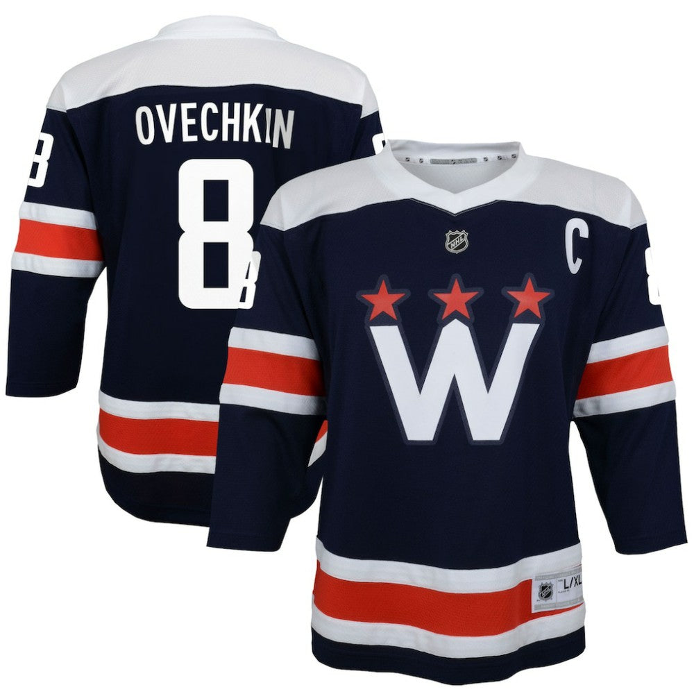 Alexander Ovechkin Washington Capitals Youth 2020/21 Alternate Replica Player Jersey - Navy - NHL