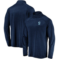 Seattle Kraken Fanatics Primary Logo Quarter-Zip Pullover Fleece Jacket - Navy - NHL