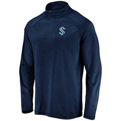 Seattle Kraken Fanatics Primary Logo Quarter-Zip Pullover Fleece Jacket - Navy - NHL