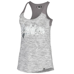 Las Vegas Raiders New Era Women's Space Dye Racerback Scoop Neck Tank Top Silver/Black | NFL