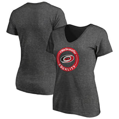 Carolina Hurricanes Women's #WeSkateFor V-Neck T-Shirt - Heather Gray - NHL
