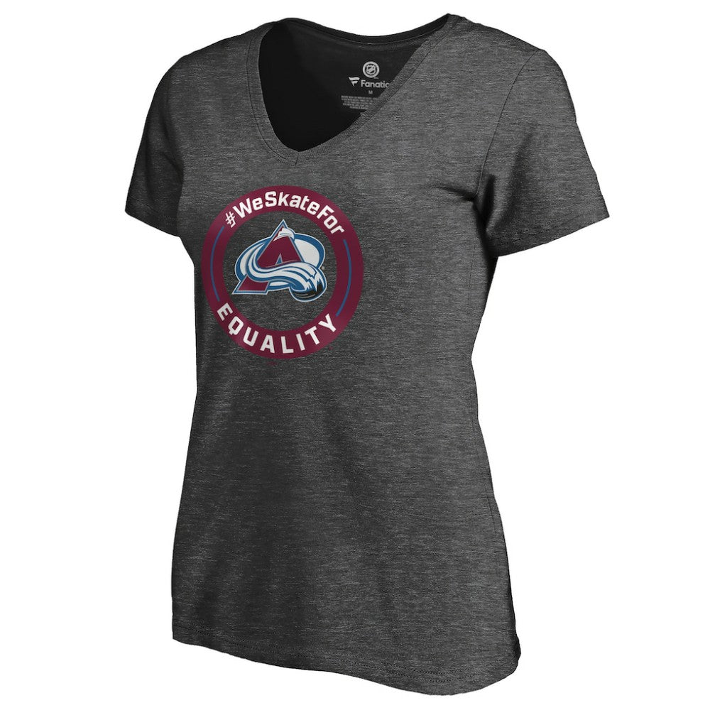 Colorado Avalanche Women's #WeSkateFor V-Neck T-Shirt - Heather Gray - NHL