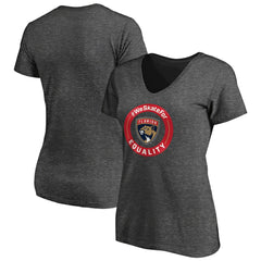 Florida Panthers Women's #WeSkateFor V-Neck T-Shirt - Heather Gray - NHL