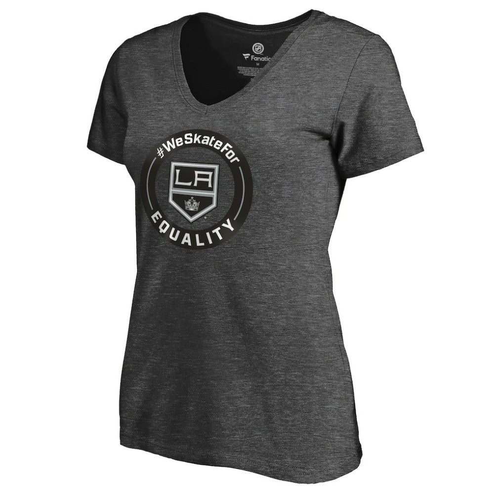 Los Angeles Kings Women's #WeSkateFor V-Neck T-Shirt - Heather Gray - NHL