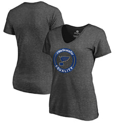 St. Louis Blues Women's #WeSkateFor V-Neck T-Shirt - Heather Gray - NHL