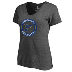 St. Louis Blues Women's #WeSkateFor V-Neck T-Shirt - Heather Gray - NHL