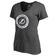 Tampa Bay Lightning Women's #WeSkateFor V-Neck T-Shirt - Heather Gray - NHL