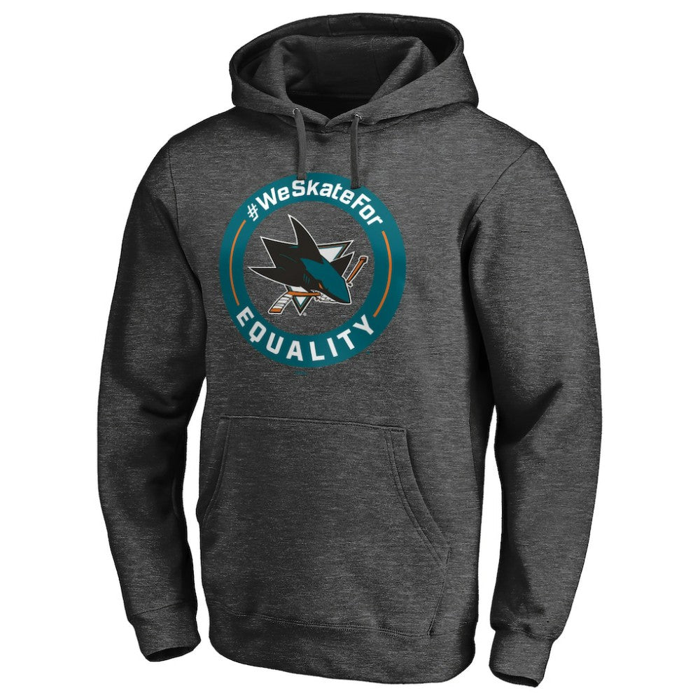 San Jose Sharks #WeSkateFor Pullover Hoodie - Heather Gray - NHL
