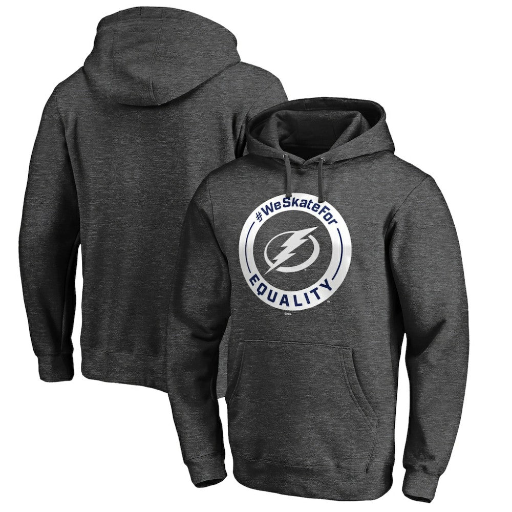 Tampa Bay Lightning #WeSkateFor Pullover Hoodie - Heather Gray - NHL