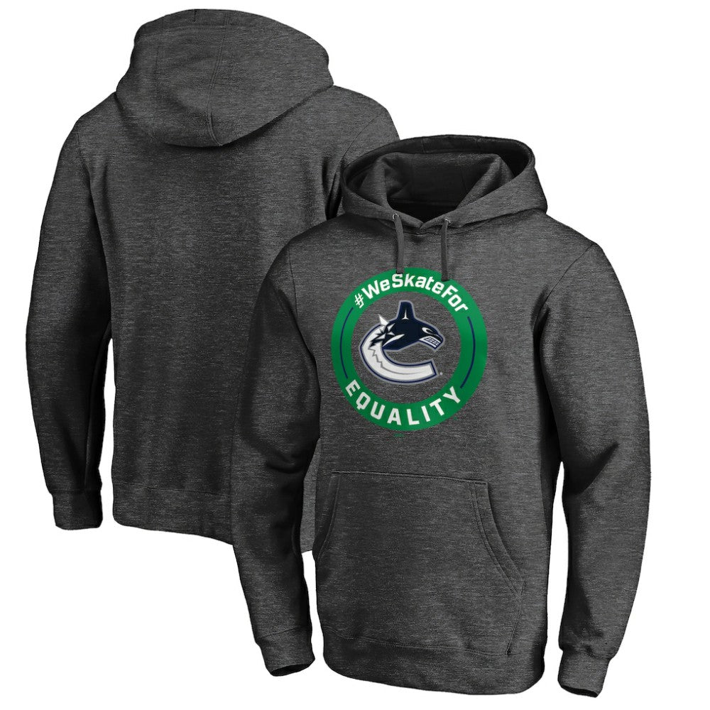 Vancouver Canucks #WeSkateFor Pullover Hoodie - Heather Gray - NHL