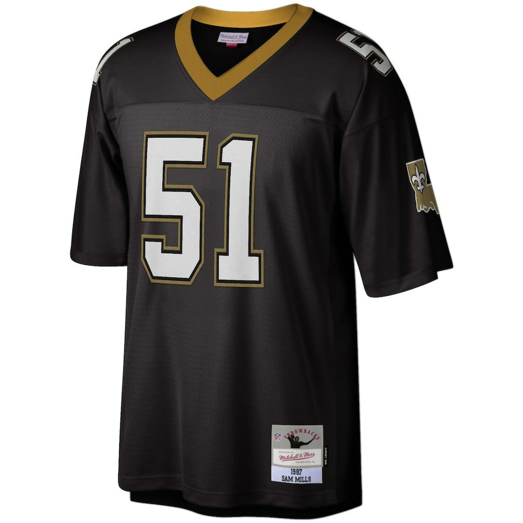 Sam Mills New Orleans Saints Legacy Replica Jersey Black | Mitchell & Ness