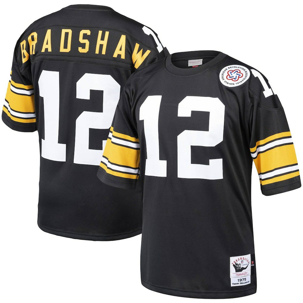 Terry Bradshaw Pittsburgh Steelers Authentic Throwback Retired Player Jersey Black | Mitchell & Ness