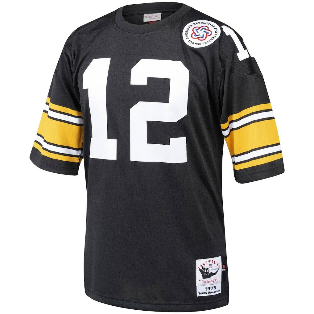 Terry Bradshaw Pittsburgh Steelers Authentic Throwback Retired Player Jersey Black | Mitchell & Ness