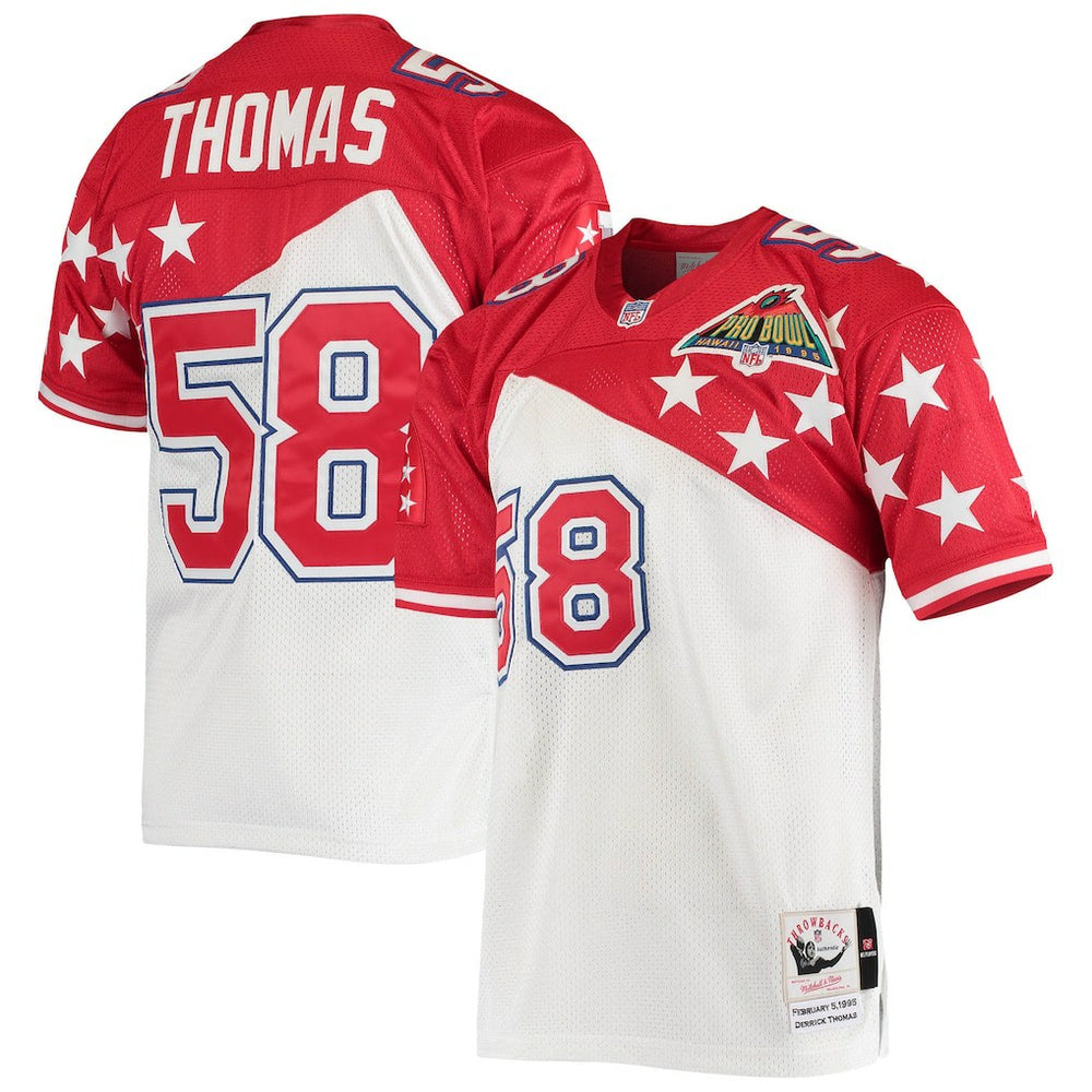 Derrick Thomas AFC 1995 Pro Bowl Authentic Jersey White/Red | Mitchell & Ness