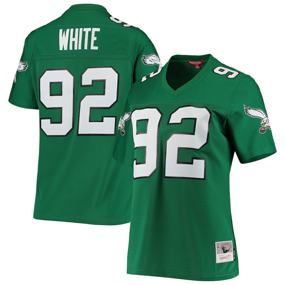 Reggie White Philadelphia Eagles Women's 1990 Legacy Replica Jersey Kelly Green | Mitchell & Ness