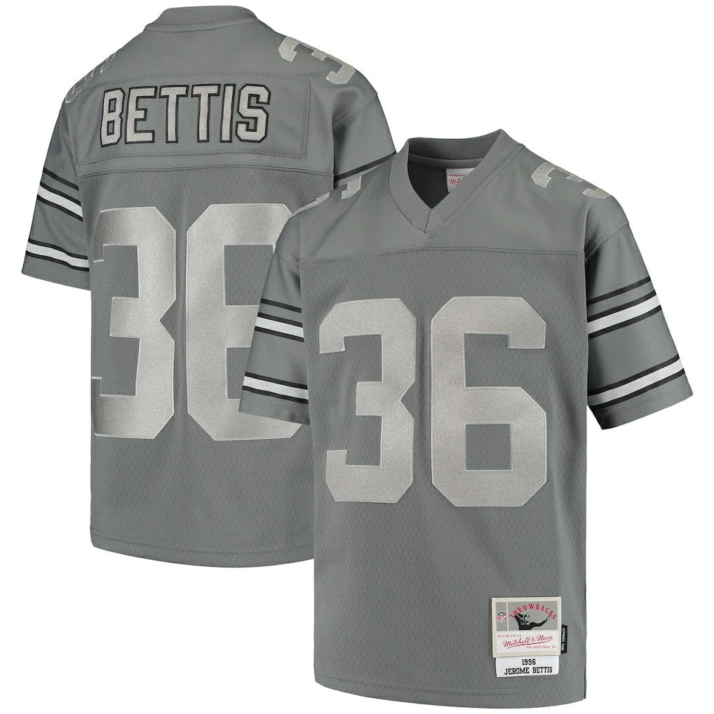 Jerome Bettis Pittsburgh Steelers Youth 1996 Retired Player Metal Replica Jersey Charcoal | Mitchell & Ness