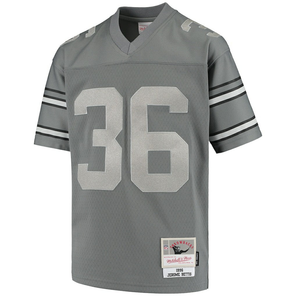 Jerome Bettis Pittsburgh Steelers Youth 1996 Retired Player Metal Replica Jersey Charcoal | Mitchell & Ness