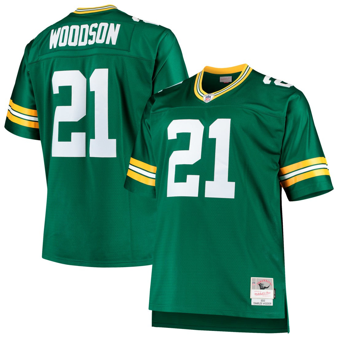 Charles Woodson Green Bay Packers Big & Tall 2010 Retired Player Replica Jersey Green | Mitchell & Ness