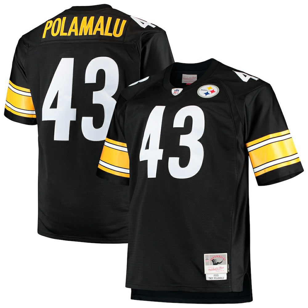 Troy Polamalu Pittsburgh Steelers Big & Tall 2005 Retired Player Replica Jersey Black | Mitchell & Ness