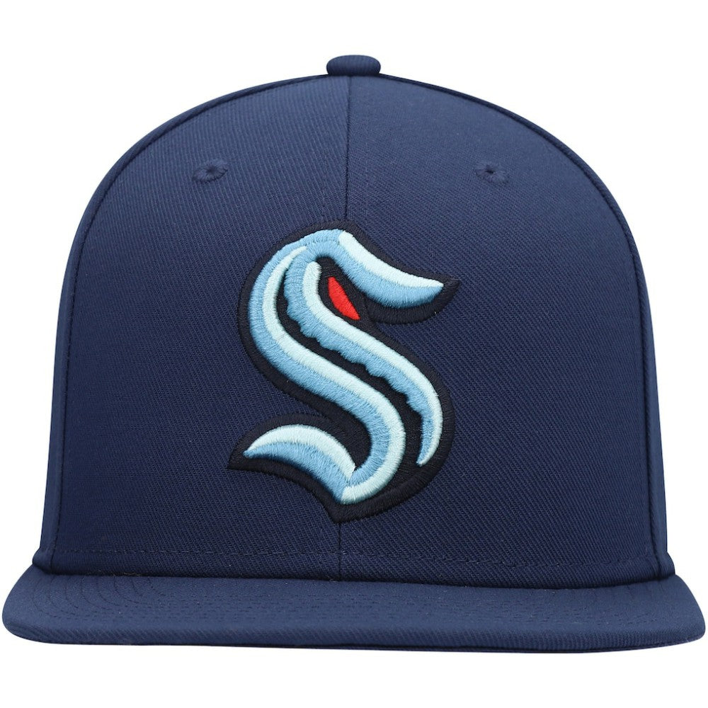 Seattle Kraken Fanatics Primary Logo Snapback Hat - Deep Sea Blue - NHL