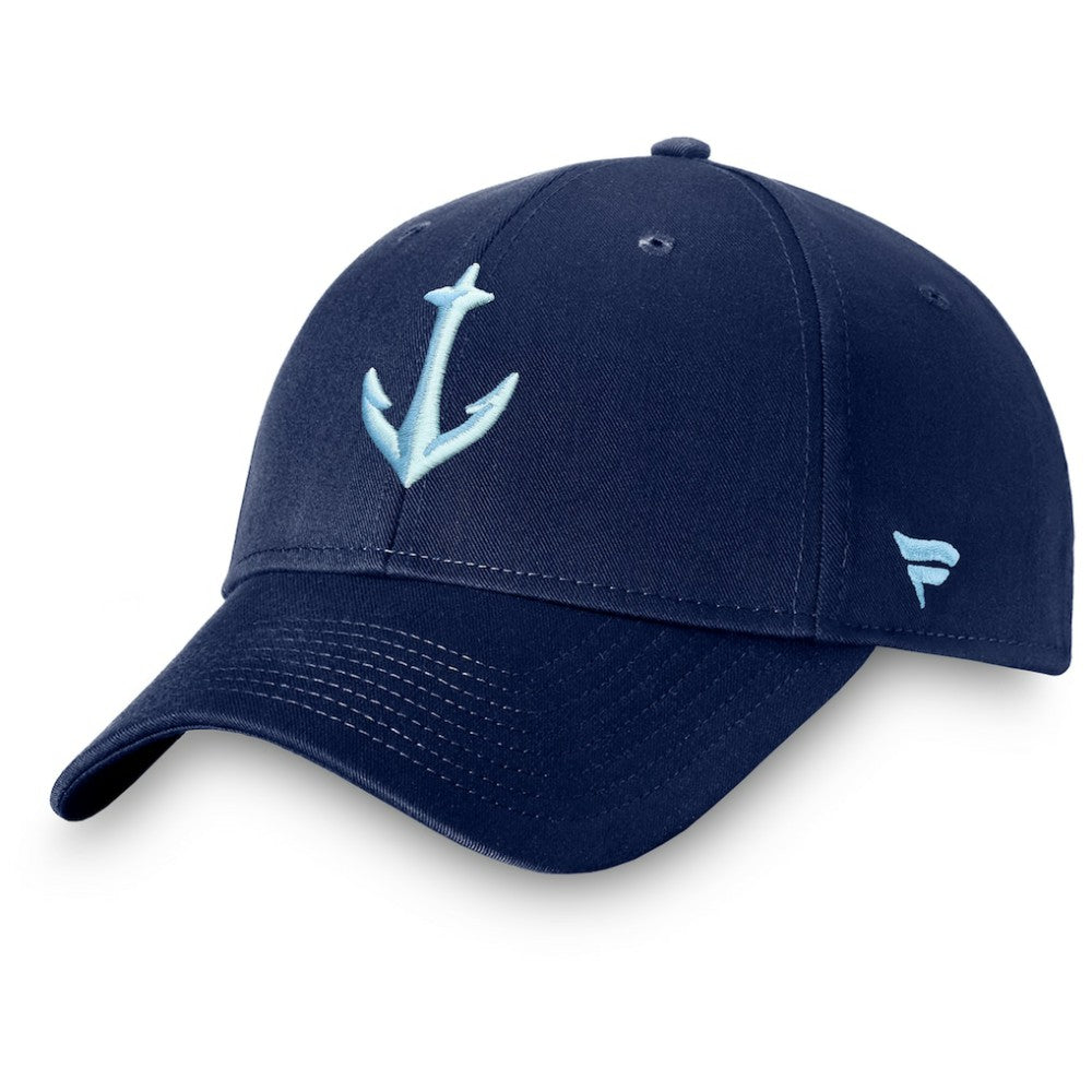 Seattle Kraken Fanatics Core Secondary Logo Adjustable Hat - Deep Sea Blue - NHL