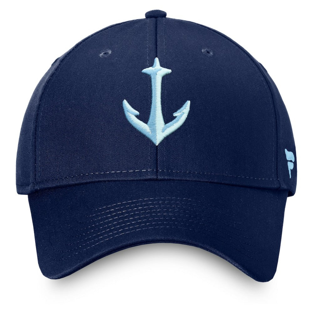 Seattle Kraken Fanatics Core Secondary Logo Adjustable Hat - Deep Sea Blue - NHL