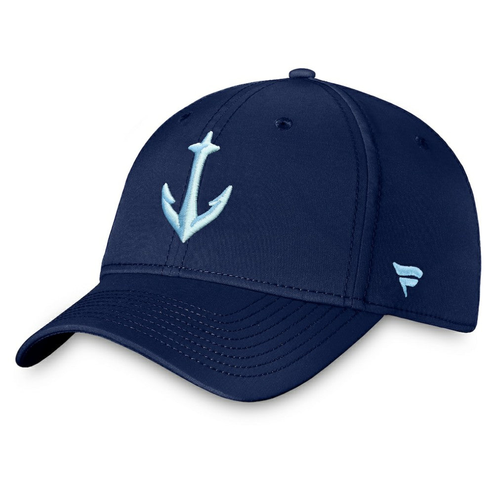 Seattle Kraken Fanatics Secondary Logo Flex Hat - Deep Sea Blue - NHL