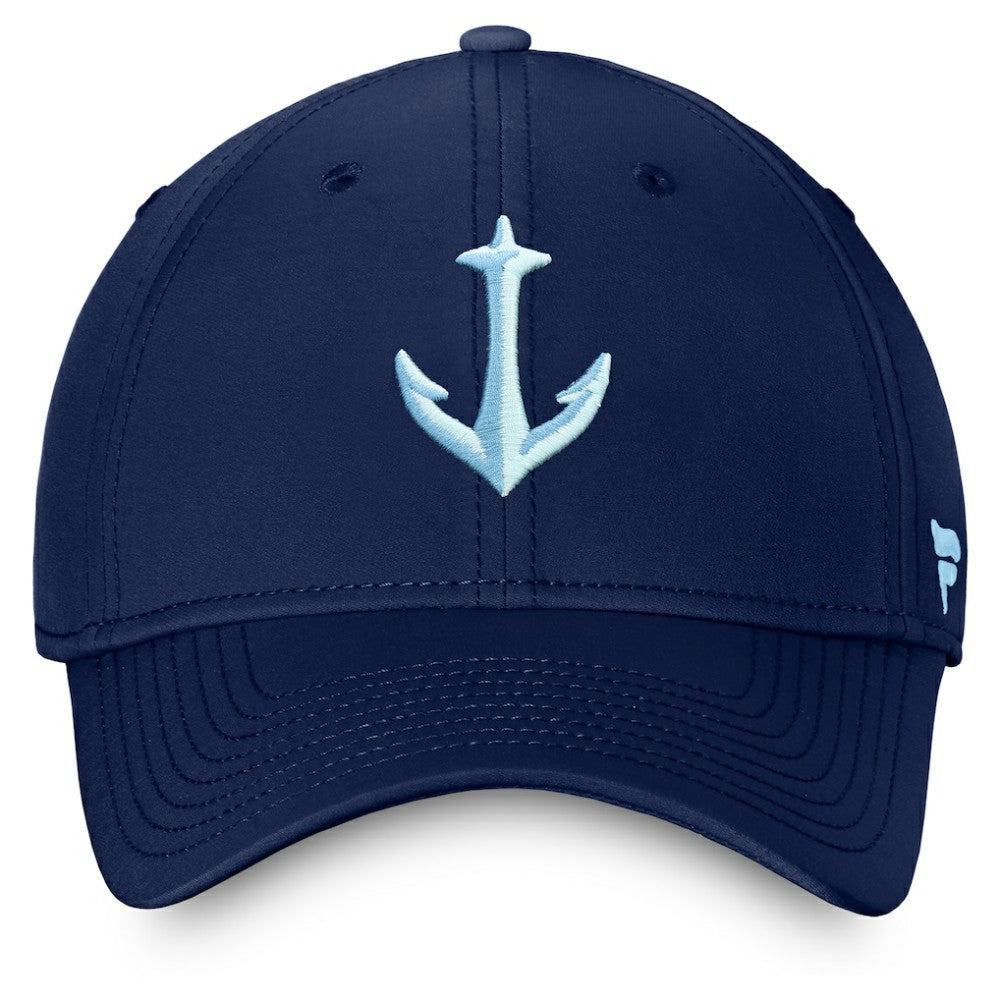 Seattle Kraken Fanatics Secondary Logo Flex Hat - Deep Sea Blue - NHL