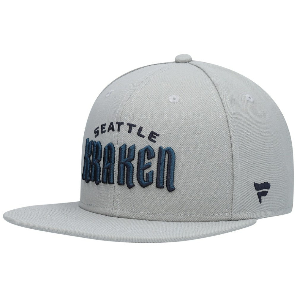 Seattle Kraken Fanatics Wordmark Logo Snapback Hat - Gray - NHL