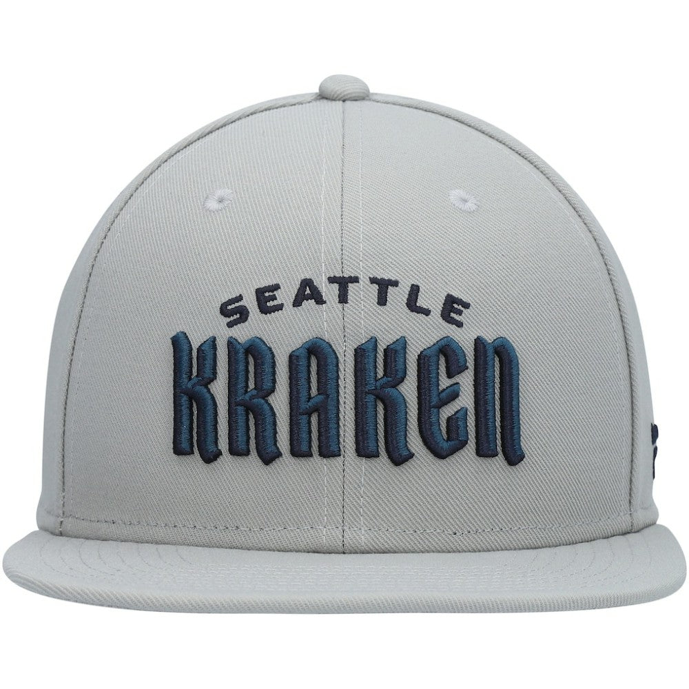 Seattle Kraken Fanatics Wordmark Logo Snapback Hat - Gray - NHL