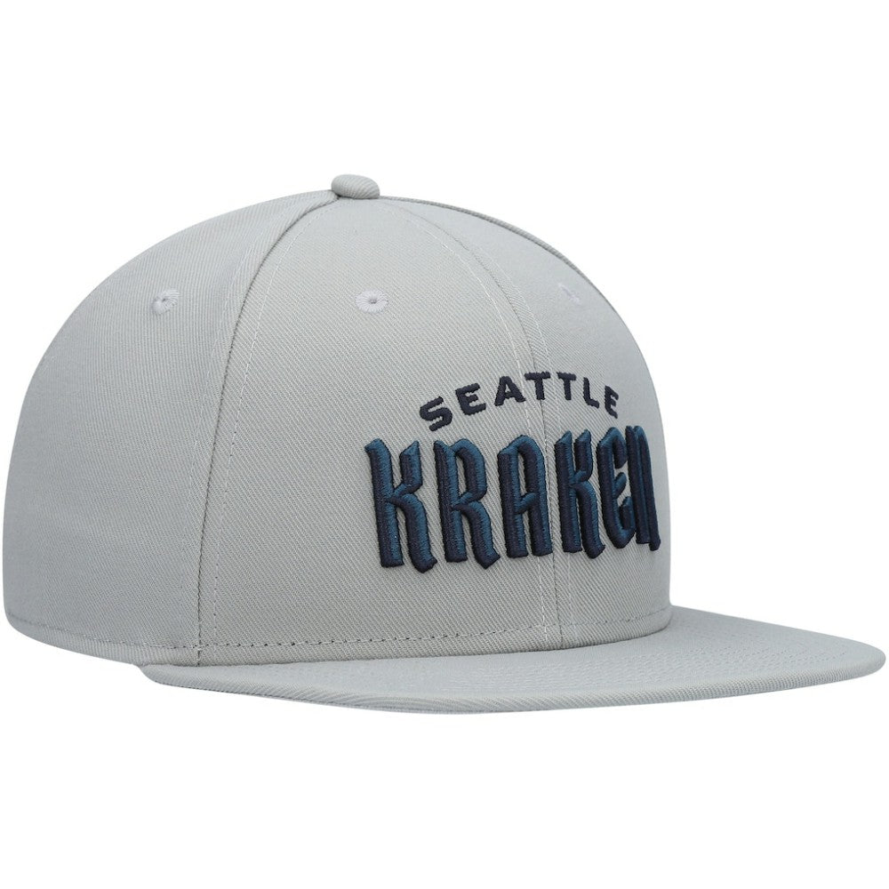 Seattle Kraken Fanatics Wordmark Logo Snapback Hat - Gray - NHL