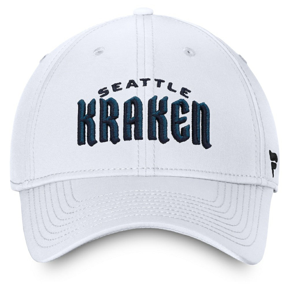 Seattle Kraken Fanatics Wordmark Flex Hat - White - NHL