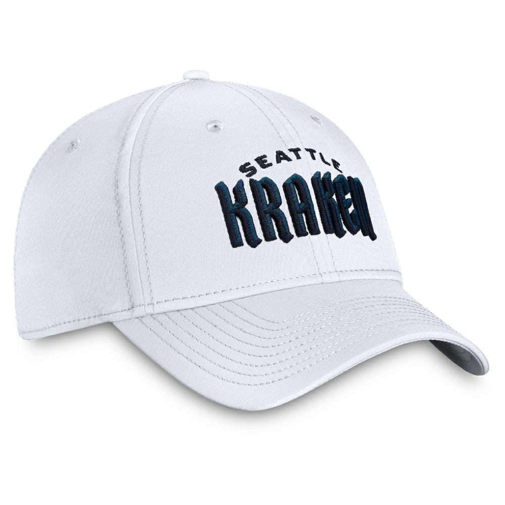Seattle Kraken Fanatics Wordmark Flex Hat - White - NHL