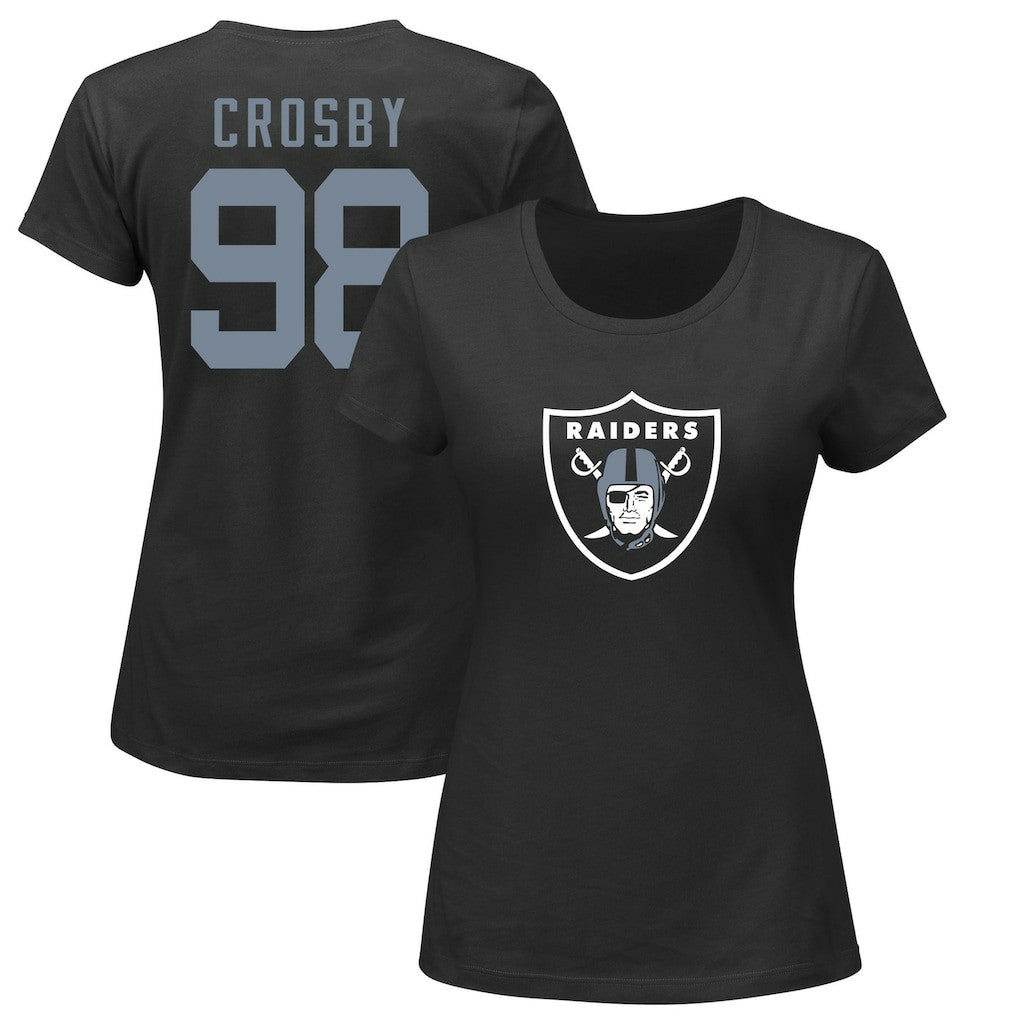 Maxx Crosby Las Vegas Raiders Women's Plus Size Name & Number V-Neck T-Shirt Black | Fanatics