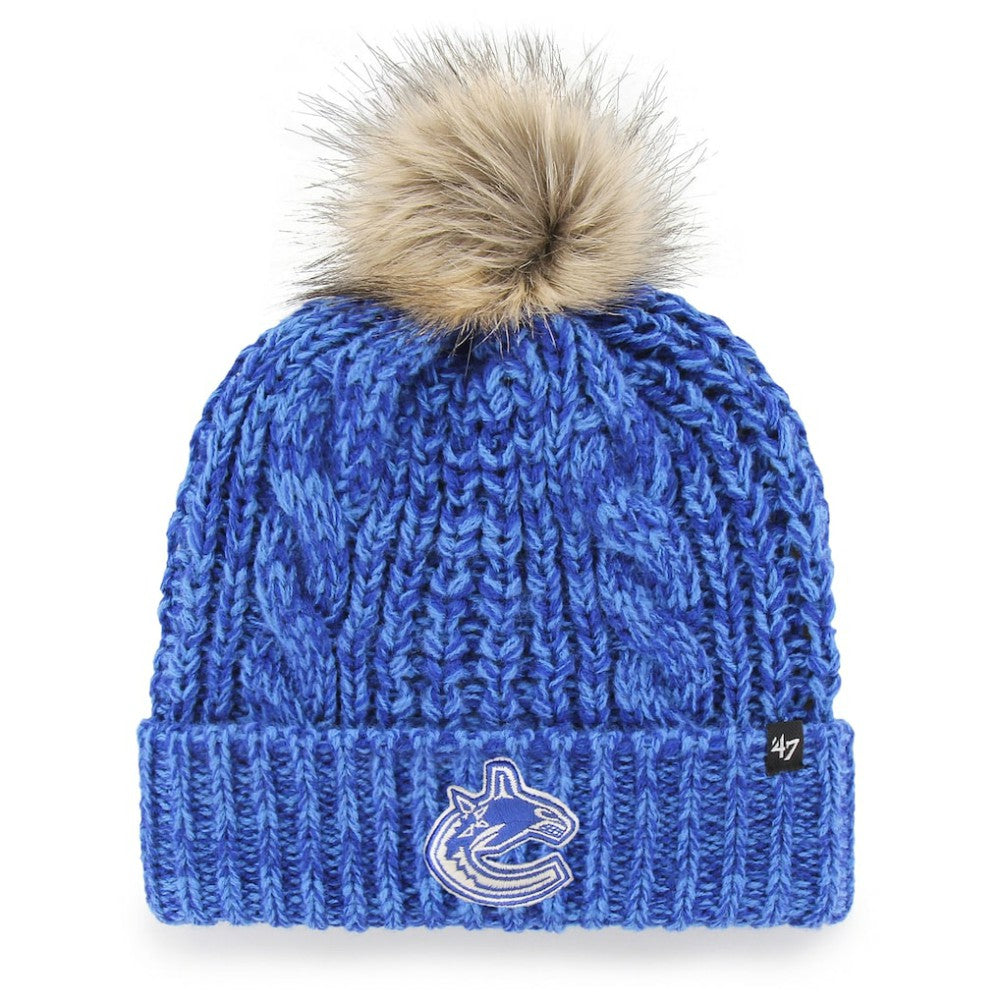 Vancouver Canucks '47 Women's Logo Meeko Cuffed Knit Hat with Pom - Blue - NHL