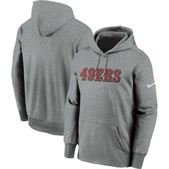 San Francisco 49ers Wordmark Performance Pullover Hoodie Charcoal | Nike for Sale