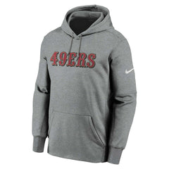 San Francisco 49ers Wordmark Performance Pullover Hoodie Charcoal | Nike for Sale