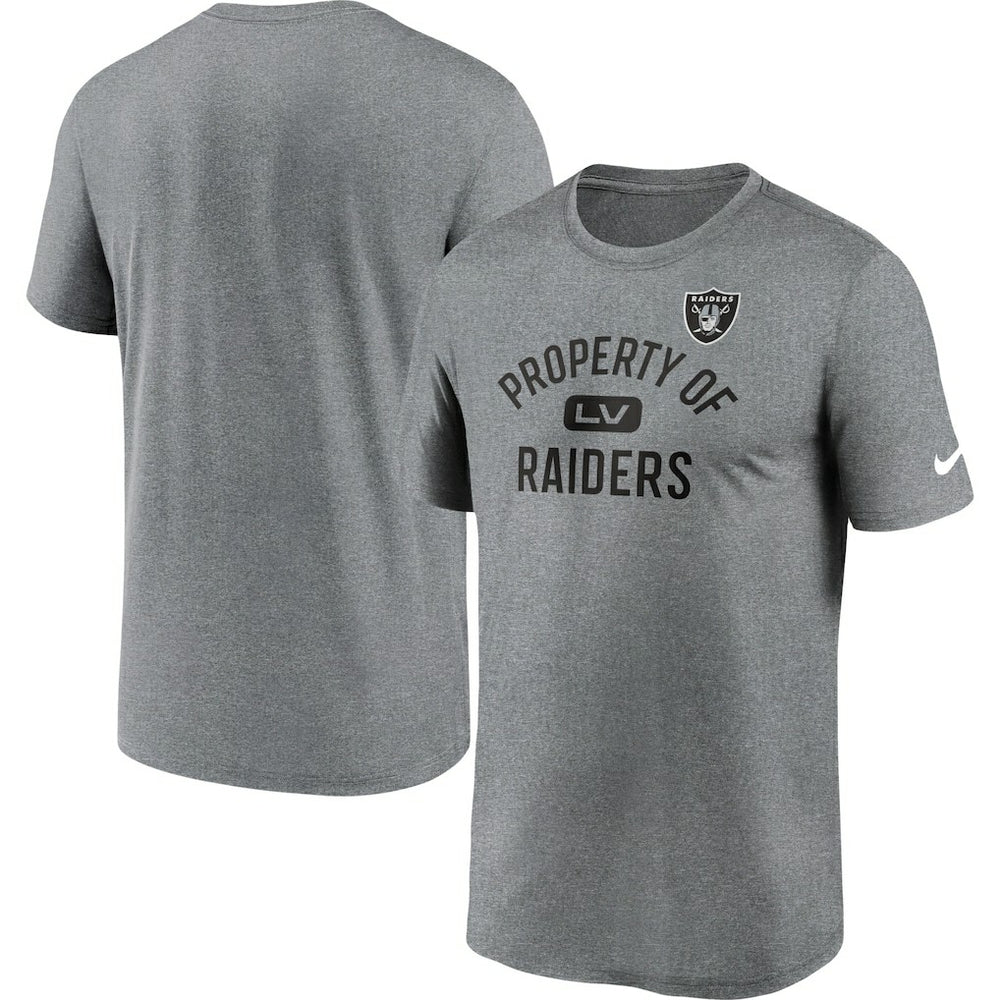 Las Vegas Raiders Legend Property Of Performance T-Shirt Heather Charcoal | Nike for Sale