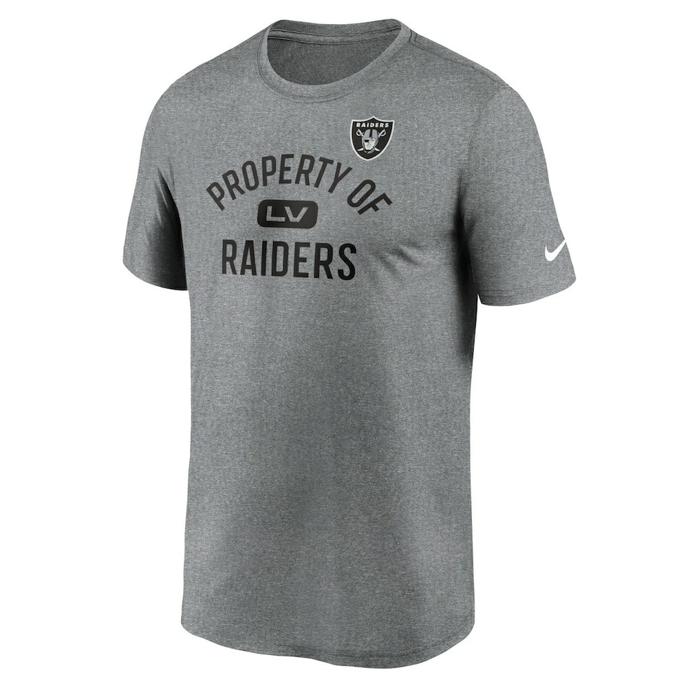 Las Vegas Raiders Legend Property Of Performance T-Shirt Heather Charcoal | Nike for Sale