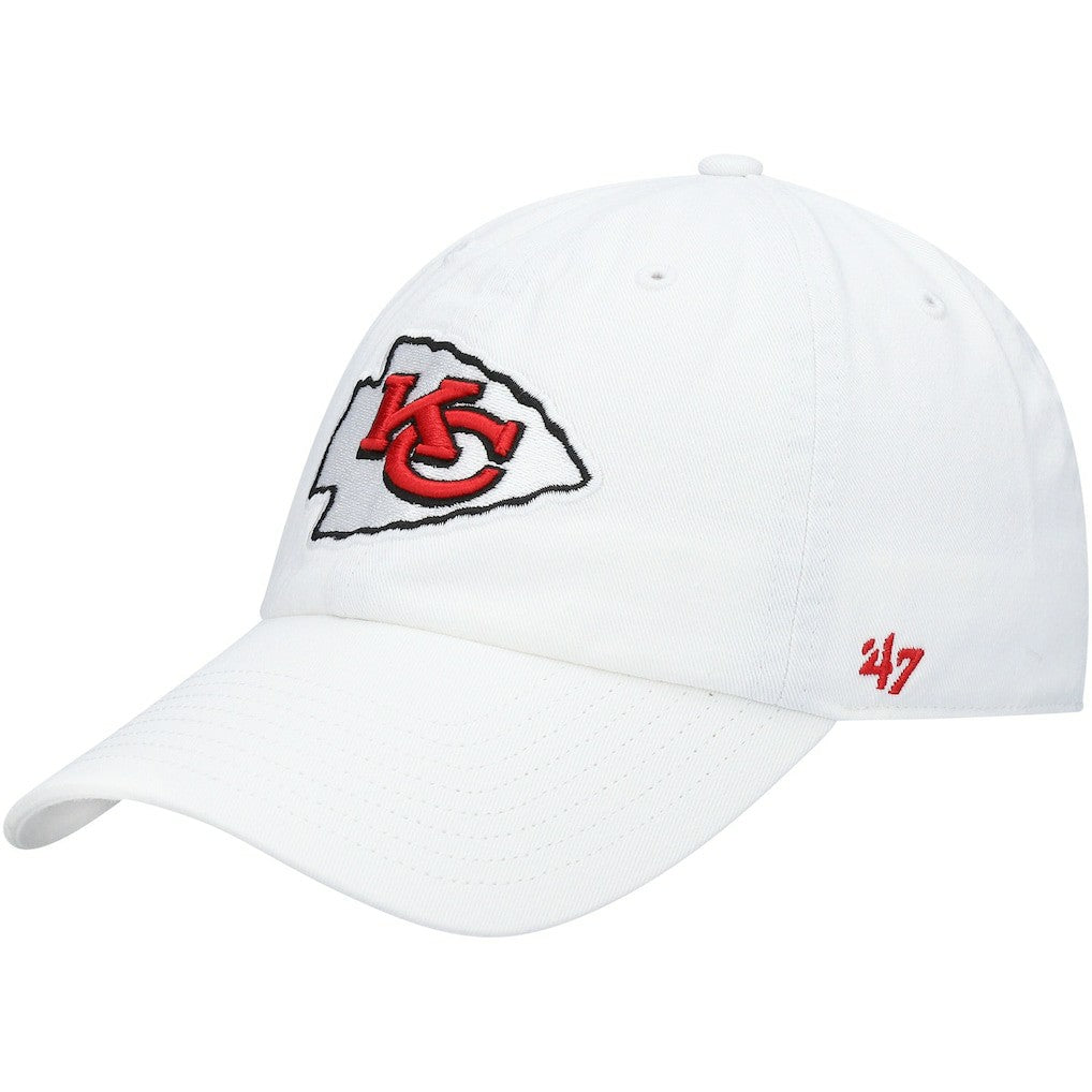 Kansas City Chiefs '47 Logo Clean Up Adjustable Hat White | 47 brand