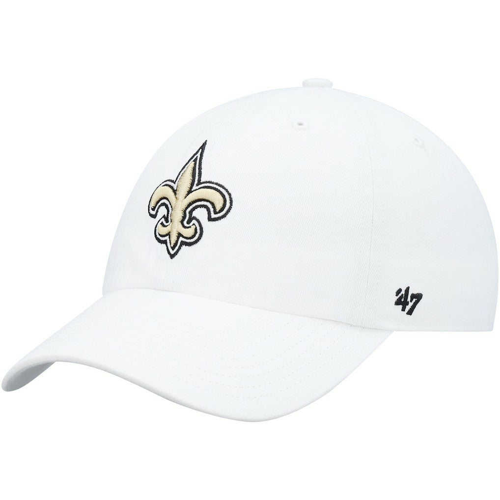 New Orleans Saints '47 Logo Clean Up Adjustable Hat White | 47 brand