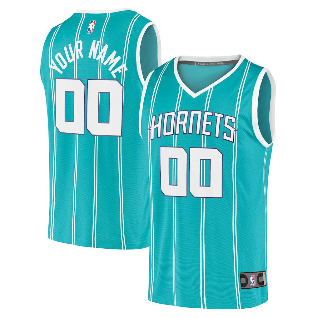 Charlotte Hornets Fast Break Replica Custom Jersey Icon Edition Teal - NBA