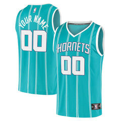 Charlotte Hornets Fast Break Replica Custom Jersey Icon Edition Teal - NBA