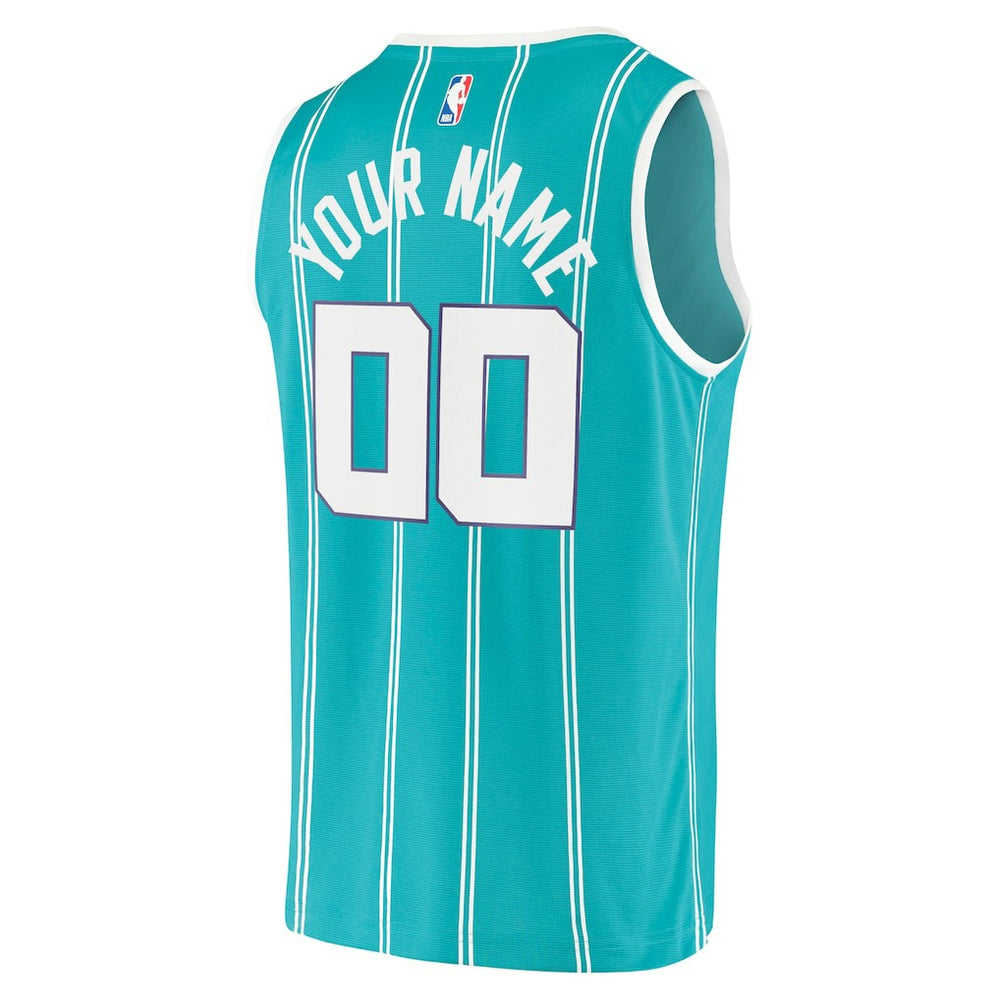 Charlotte Hornets Fast Break Replica Custom Jersey Icon Edition Teal - NBA