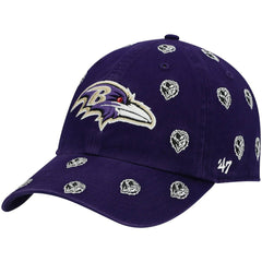 Baltimore Ravens '47 Women's Confetti Clean Up Head Logo Adjustable Hat Purple | 47 brand